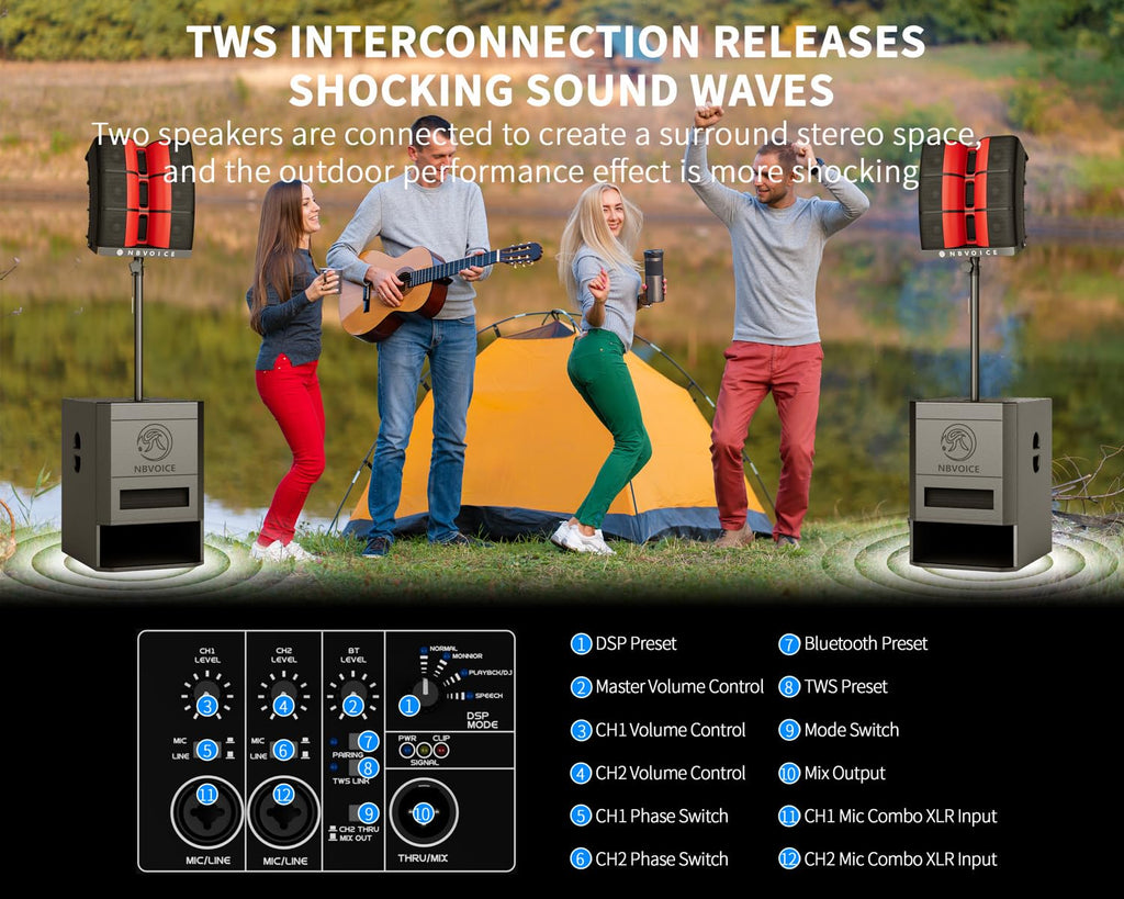 15 inch 2400W PA Speaker System with Sub D4748