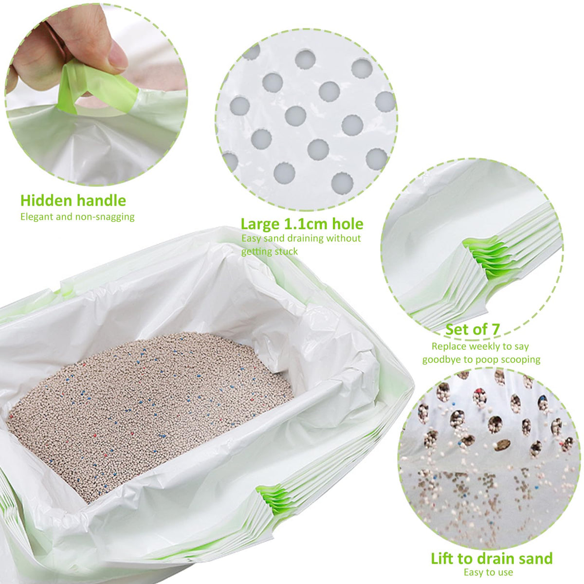 84PCS Sifting Cat Litter Box Liners with Holes, 31 x 18 Inch K343191