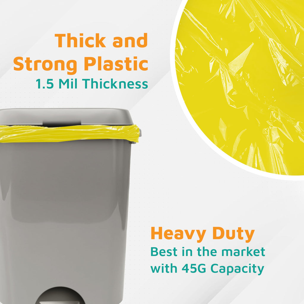 Yellow 40-45 Gallon Heavy Duty Trash Bags, 1.5 Mil, 100-Count N7781