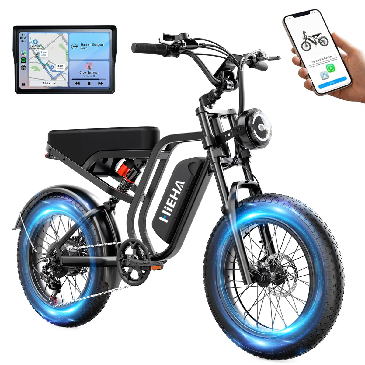 20" Fat Tire Foldable Electric Bike with Removable Battery I974560