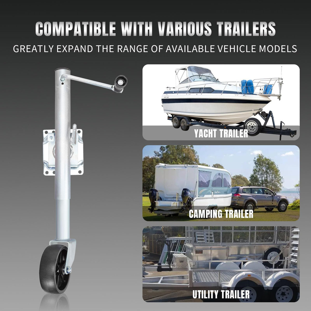 Boat Trailer Jack with Single Wheel, 1000 Lbs. Capacity R649896