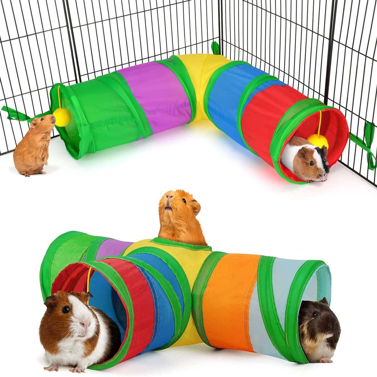 Guinea Pig Tunnels & Tubes Collapsible Small Animal Hideout Z396