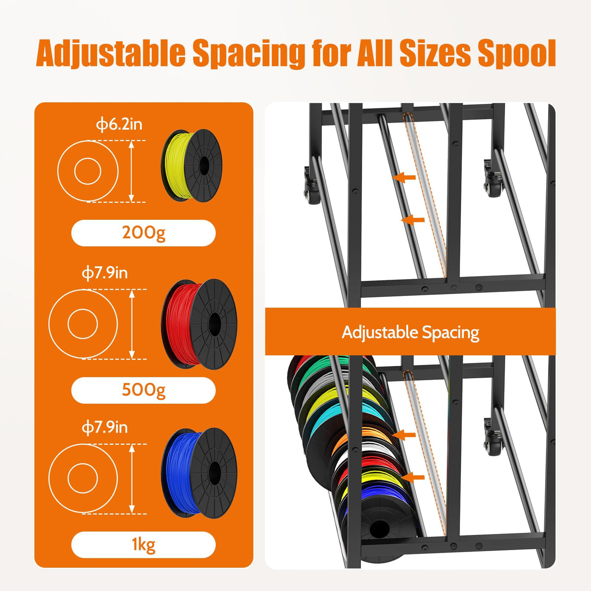 3D Printer Filament Storage Rack Cart V42007