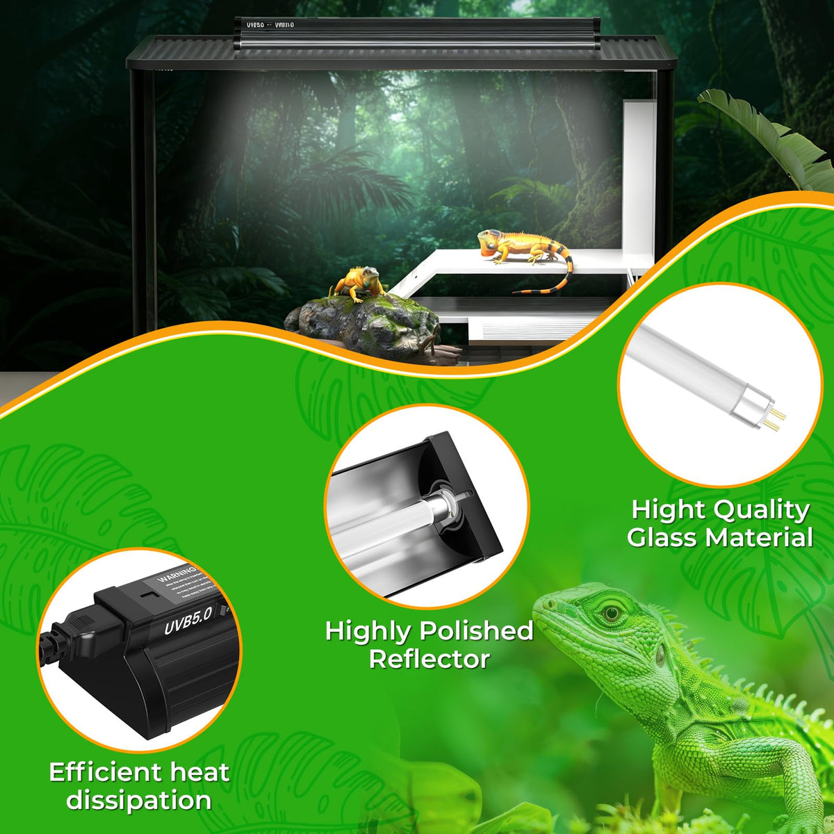 22'' 24W T5 UVB Reptile Light Combo Kit J685063