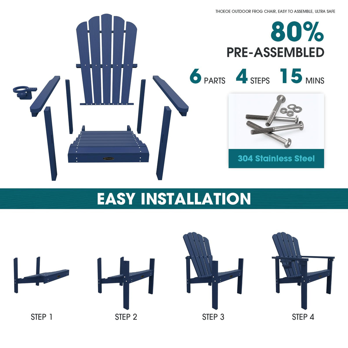 Stackable Adirondack Chair Set of 4 N59245