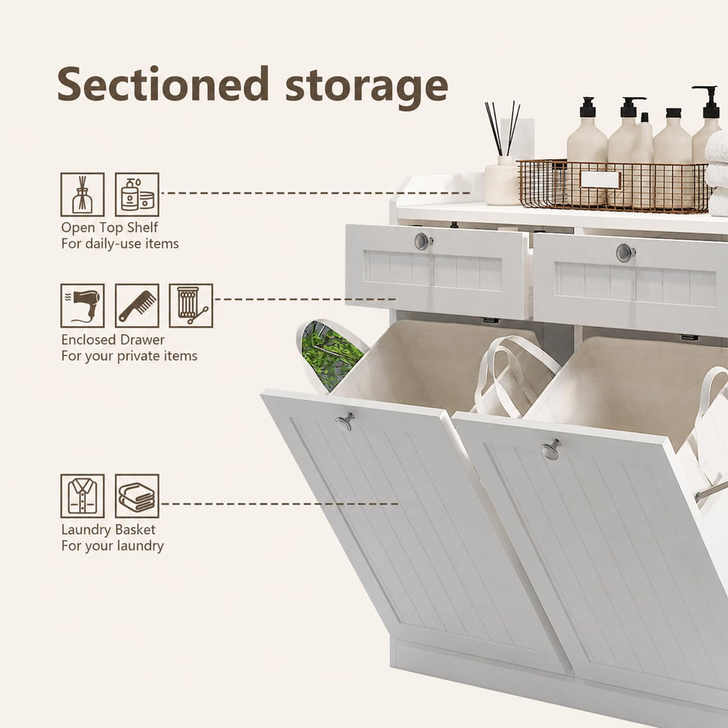 8 Gallon Double Tilt Out Trash Can Cabinet K6113
