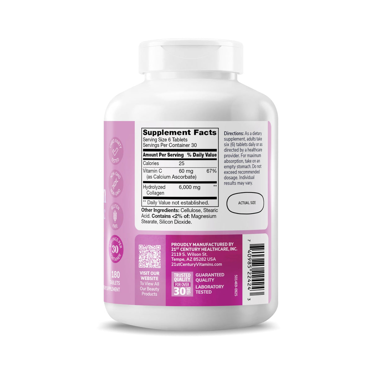 Collagen Vitamin C Tablets 6000mg 180 Count D133