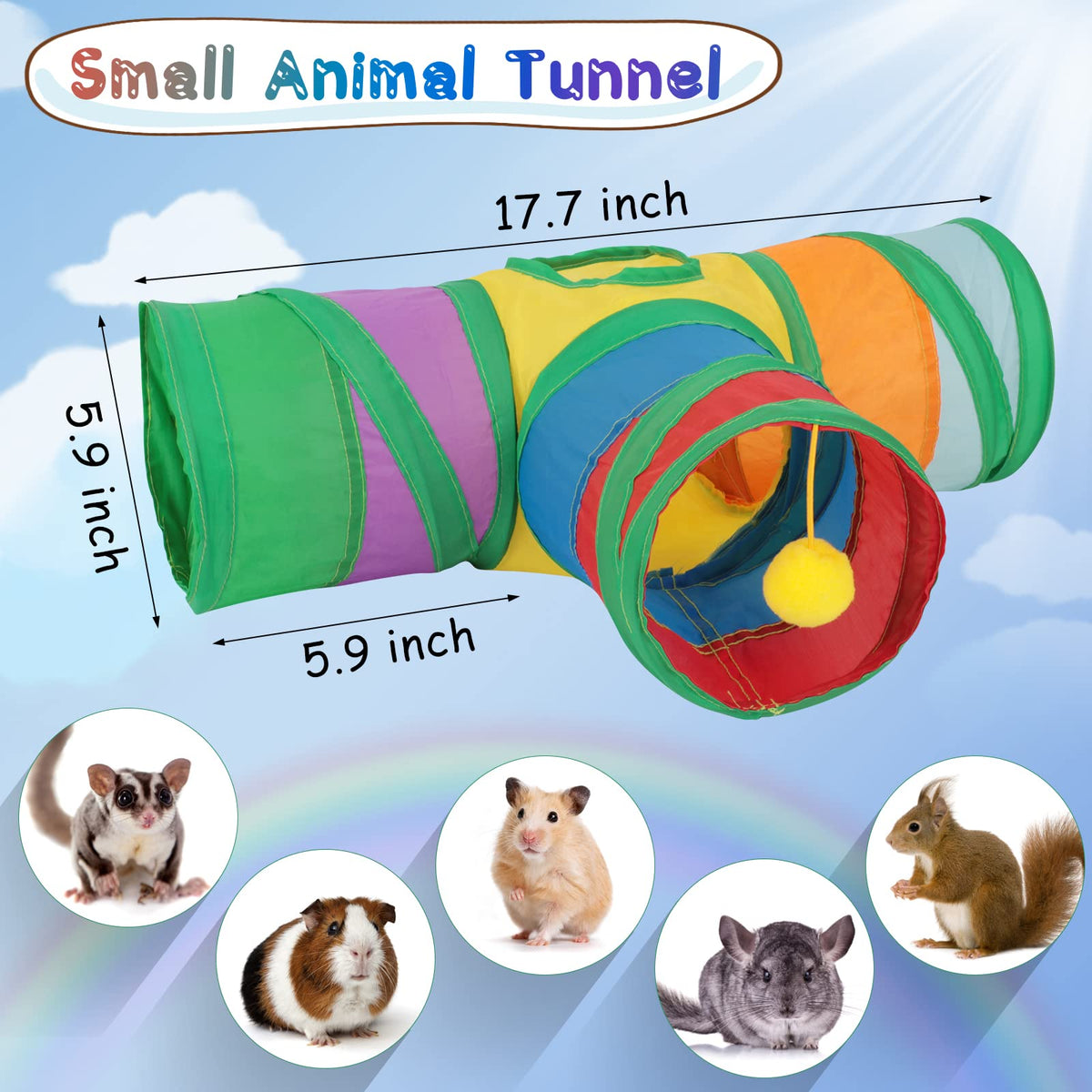 Guinea Pig Tunnels & Tubes Collapsible Small Animal Hideout Z396