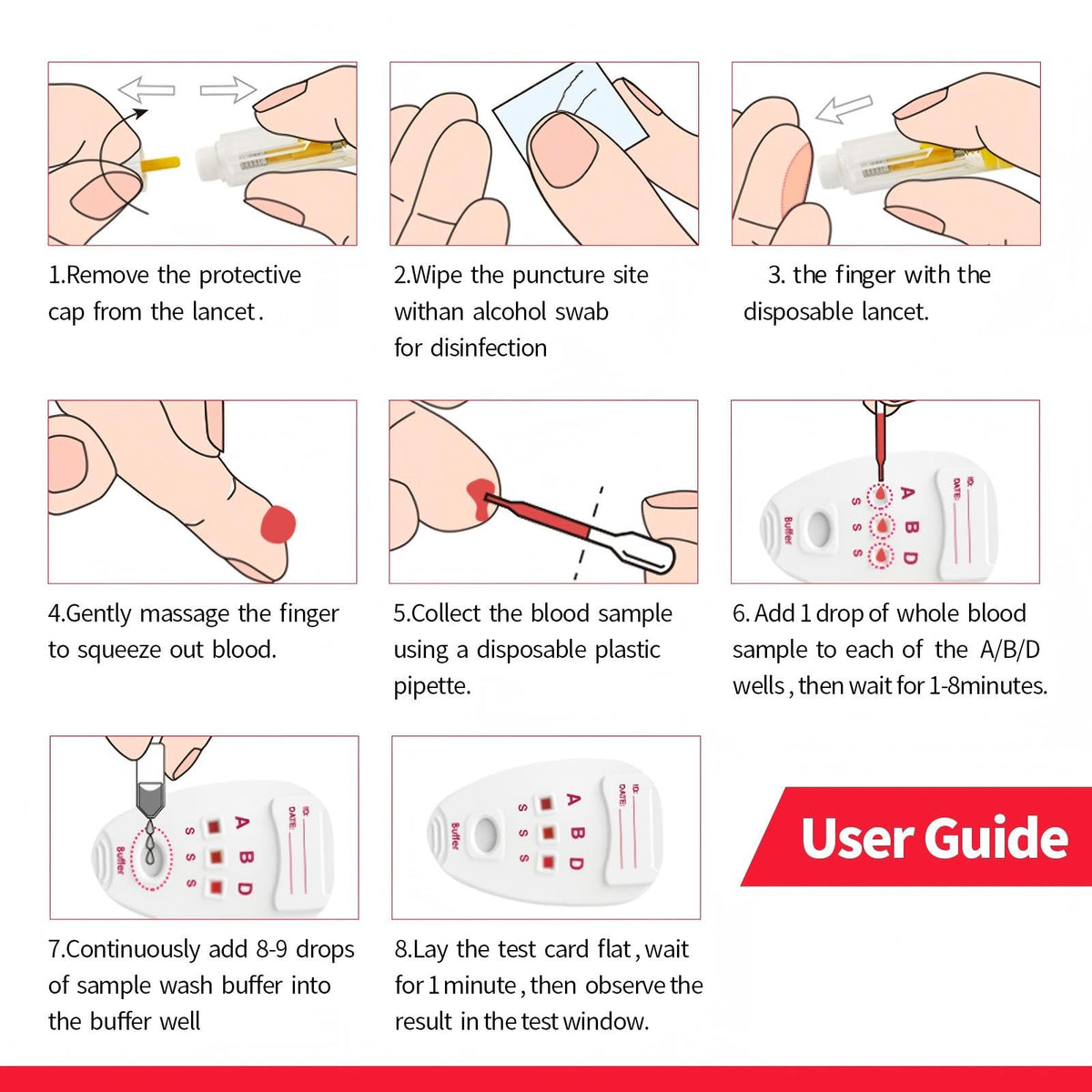 Type 8 Blood Test Kit 2 Test Q5157