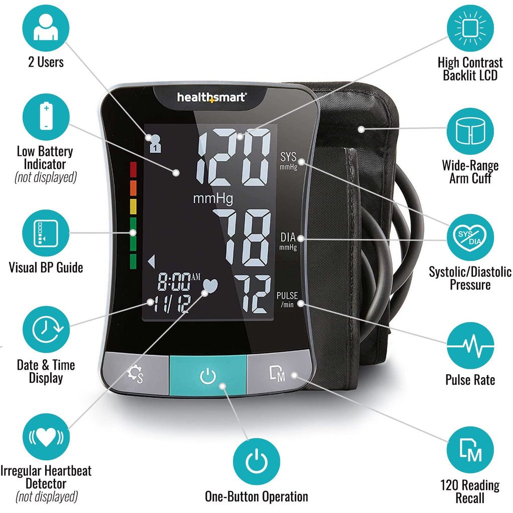 Digital Blood Pressure Monitor with Automatic Upper Arm Cuff C889804