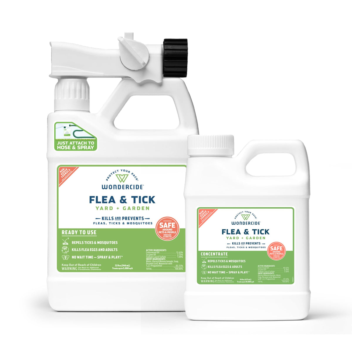 Flea, Tick, and Mosquito Yard Spray Refill Starter Kit 32 oz Ready to Use and 16 oz Concentrate P912