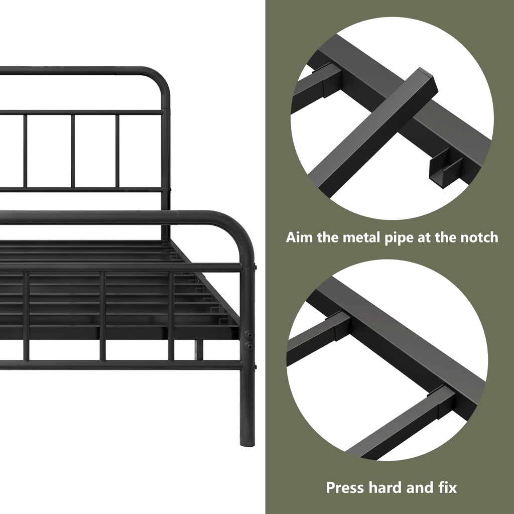 Queen Size Metal Bed Frame with Storage Space I47908