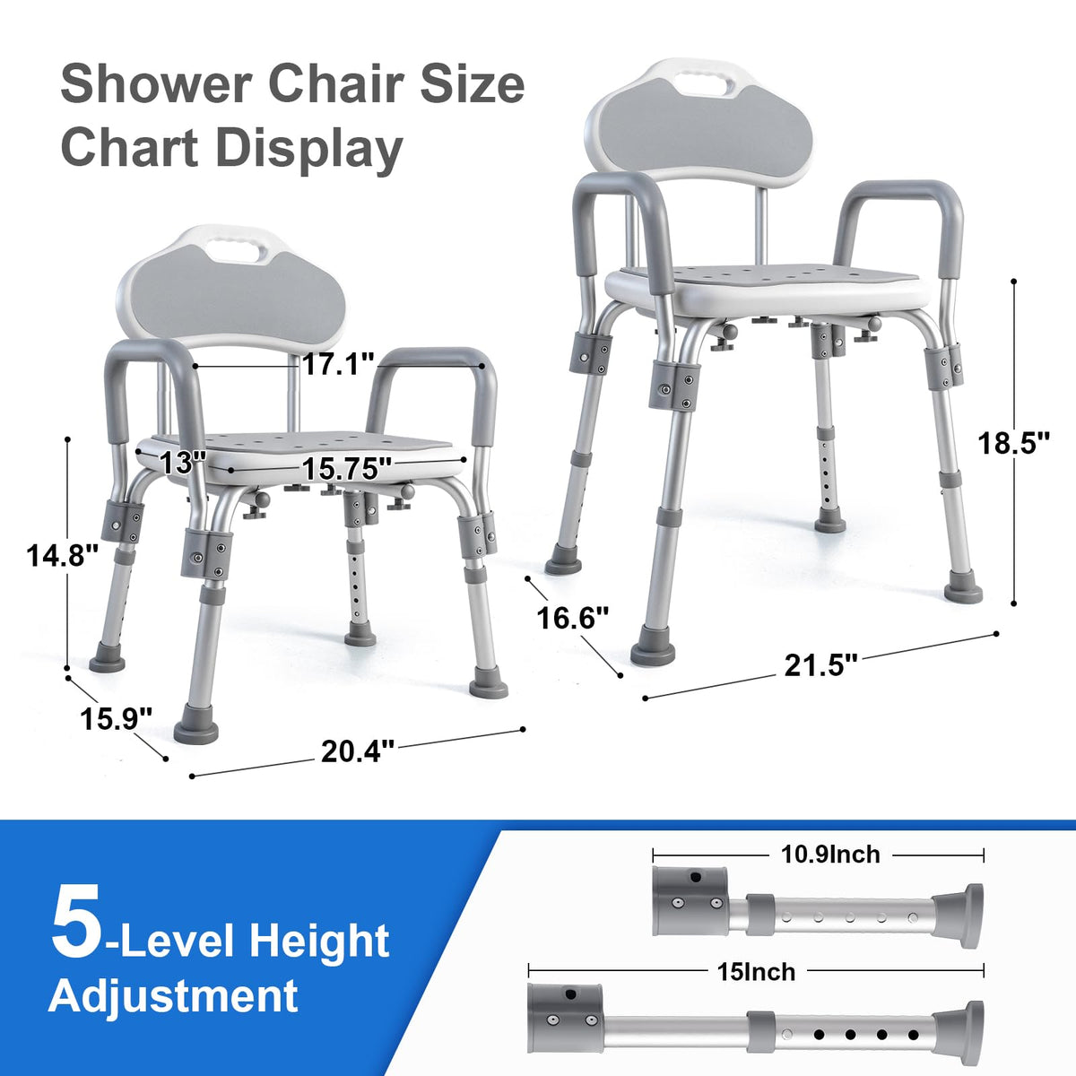 Shower Chair with Padded Armrests and Back K140