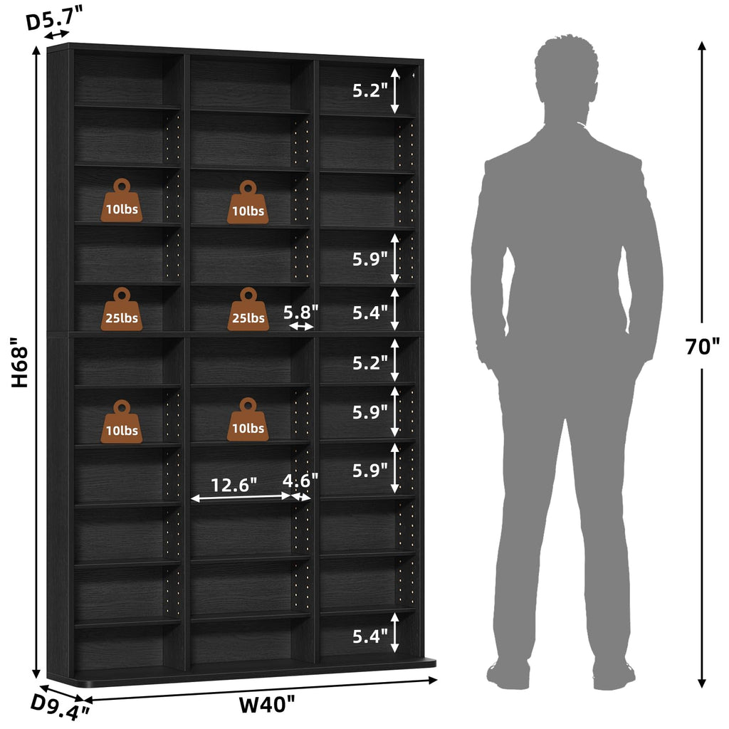 Black 11 Tier Display Cabinet U687279