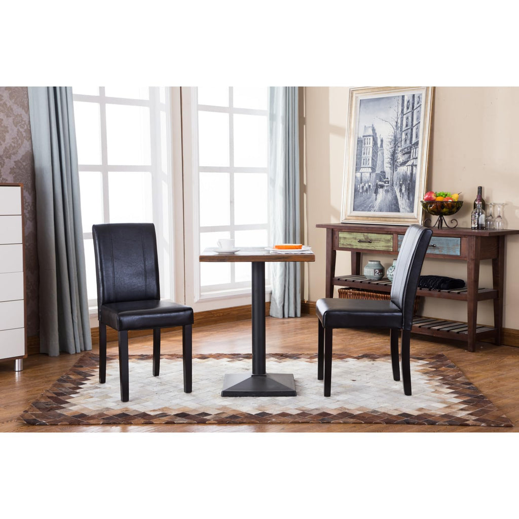 Solid Wood Leatherette Parson Chair Set of 2 A919