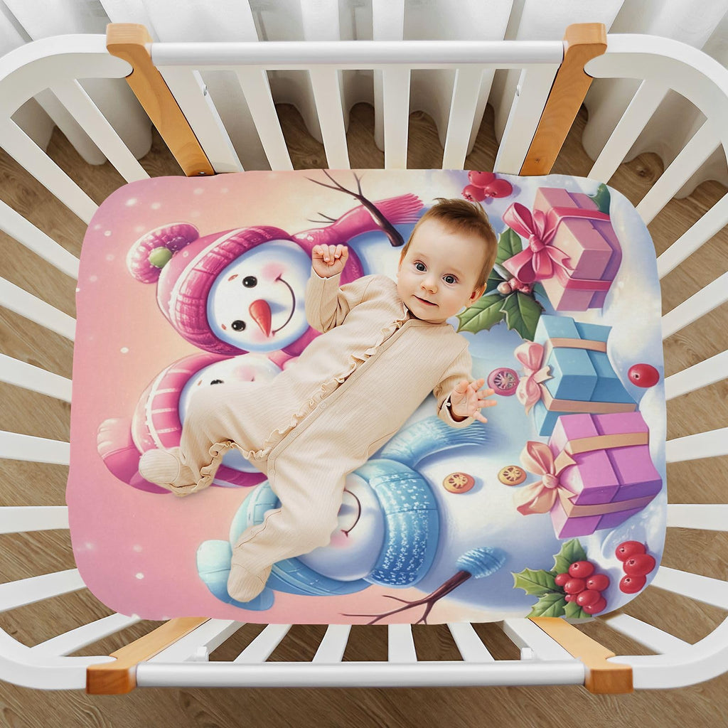 Christmas Snowmen Crib Sheet 52" x 28" Y559
