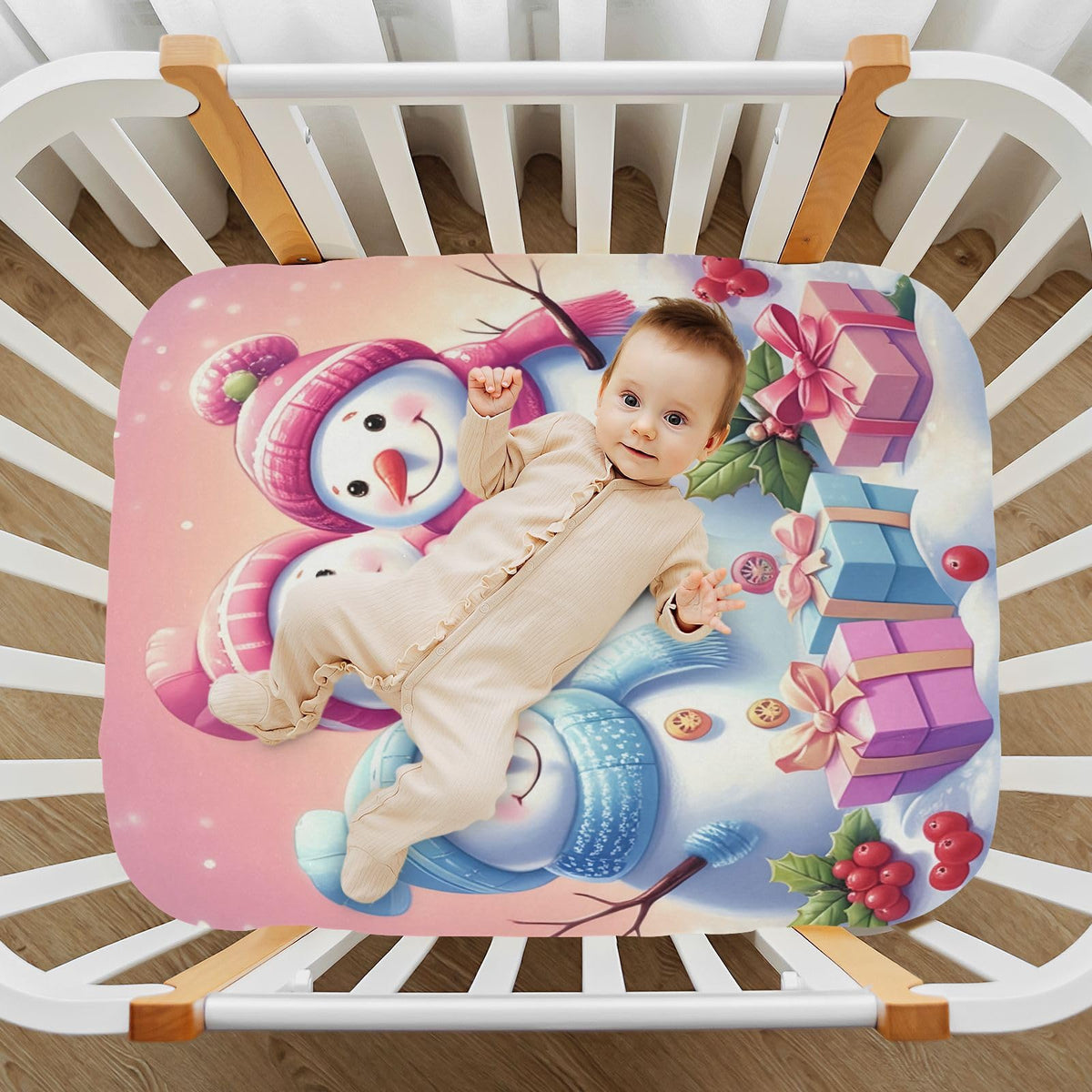 Christmas Snowmen Crib Sheet 52" x 28" Y559