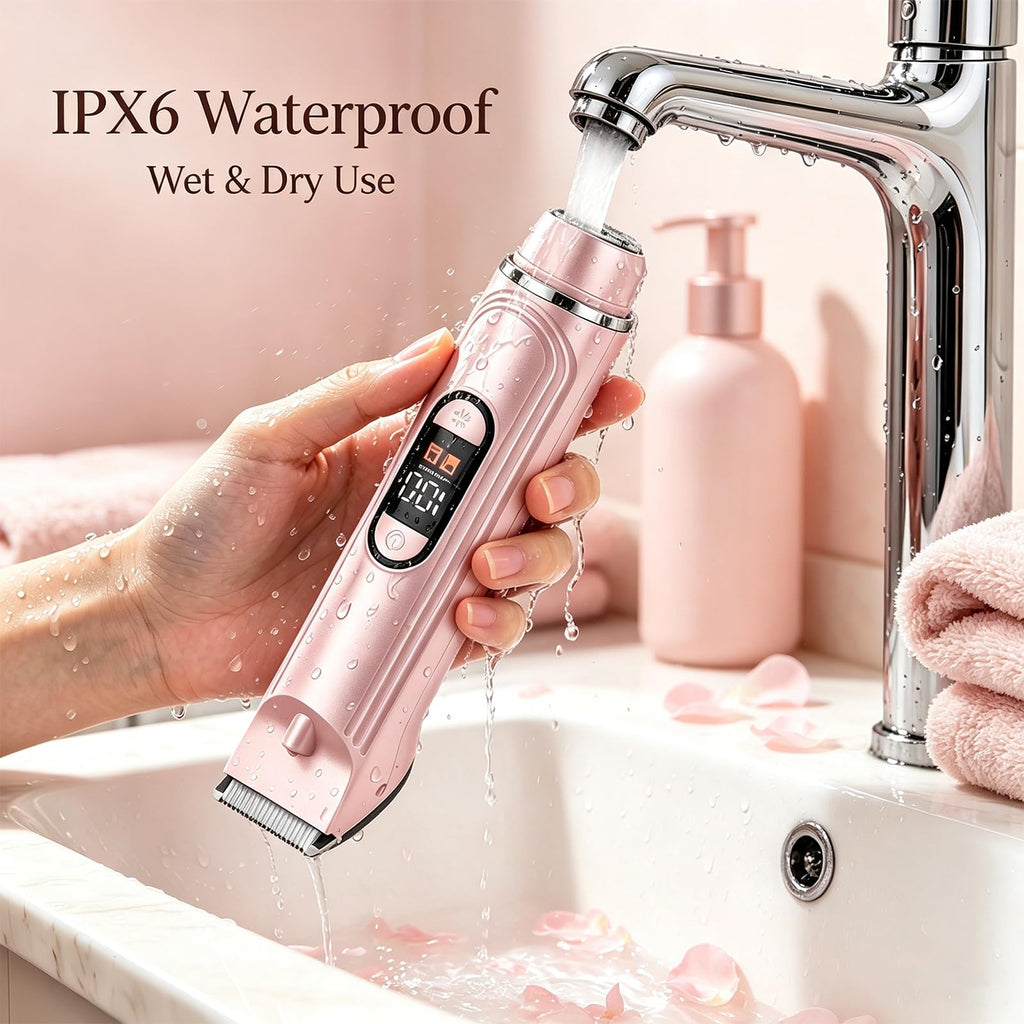 Waterproof Rechargeable Electric Razor with 2 Heads E121507