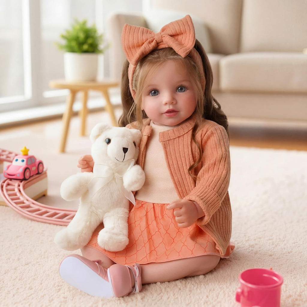 20 Inch Reborn Baby Dolls with Brown Hair Y7502