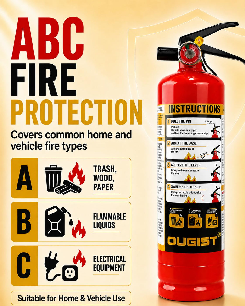 2.5 lb ABC Dry Chemical Fire Extinguisher 2 Pack T3808