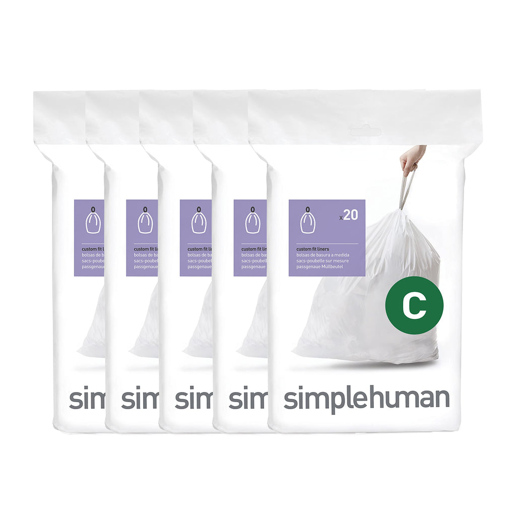 100 Count Drawstring Kitchen Trash Bags, 10-12 Liter, White L395