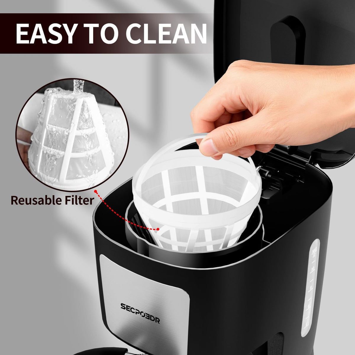12 Cup Programmable Coffee Maker with Reusable Filter L445516