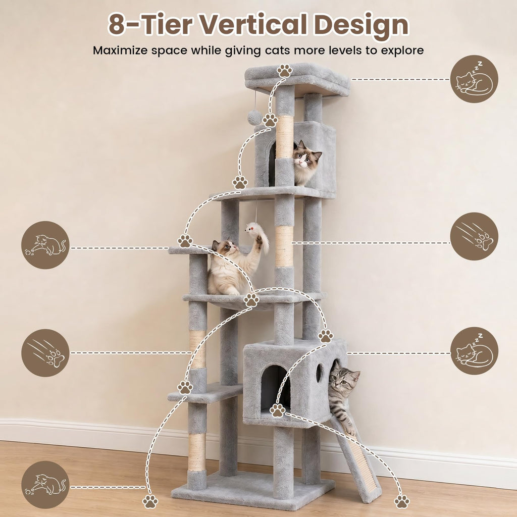 70 Inches Cat Tree with Ladder Z807207
