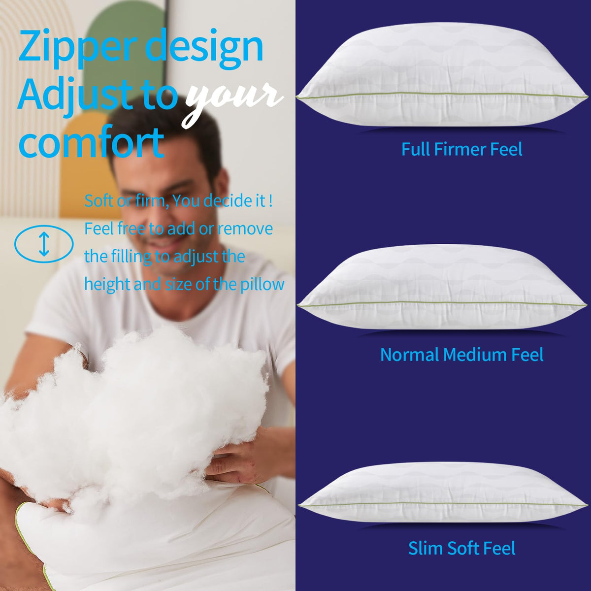 King Size Down Alternative Pillows Set of 2 I78595