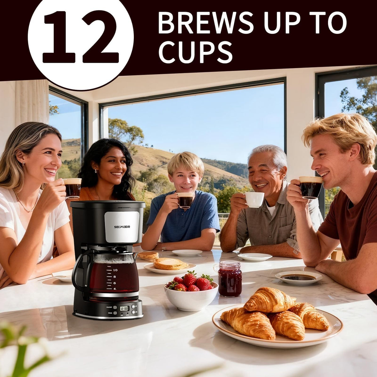 12 Cup Programmable Coffee Maker with Reusable Filter L445516