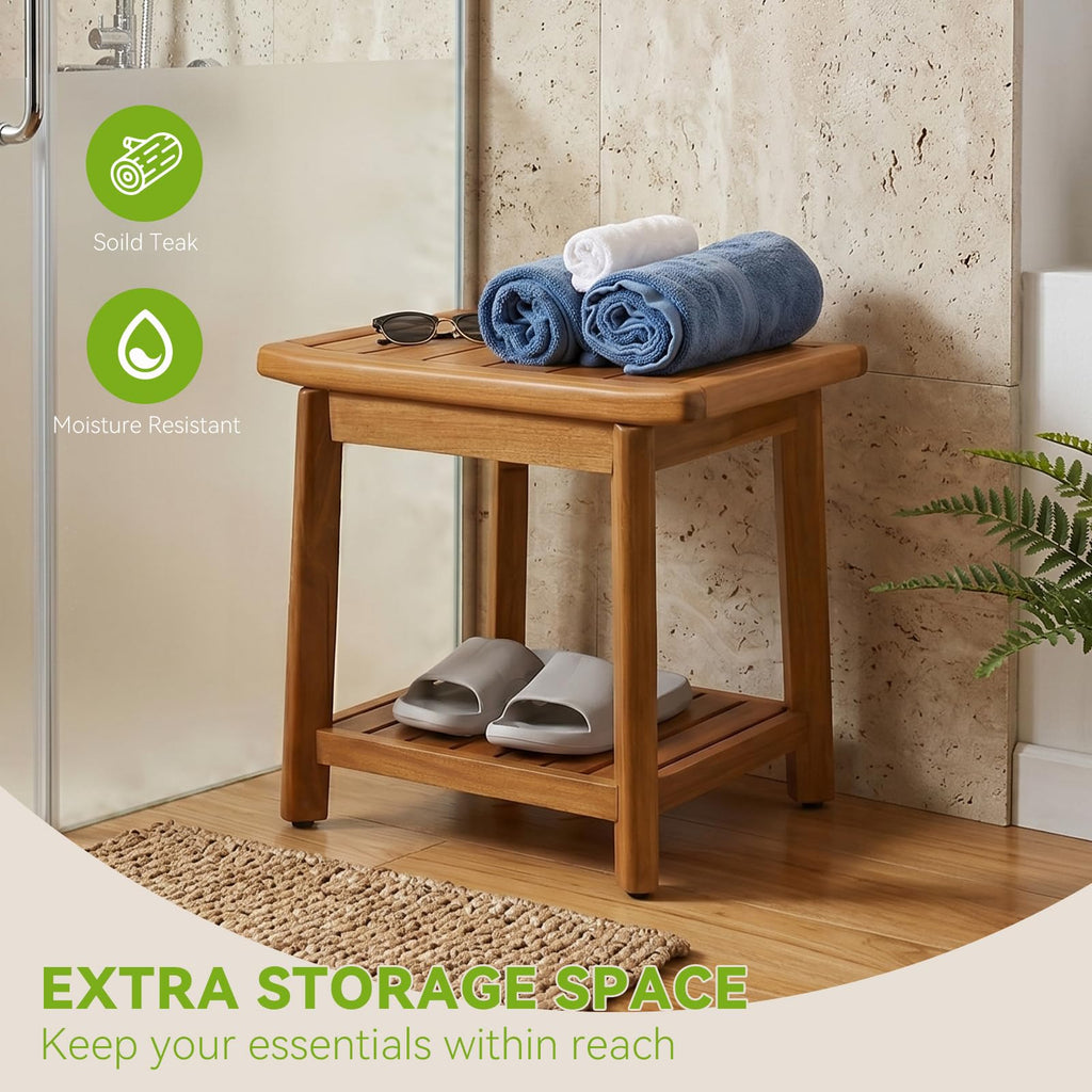Waterproof Wooden Teak Shower Bench V447