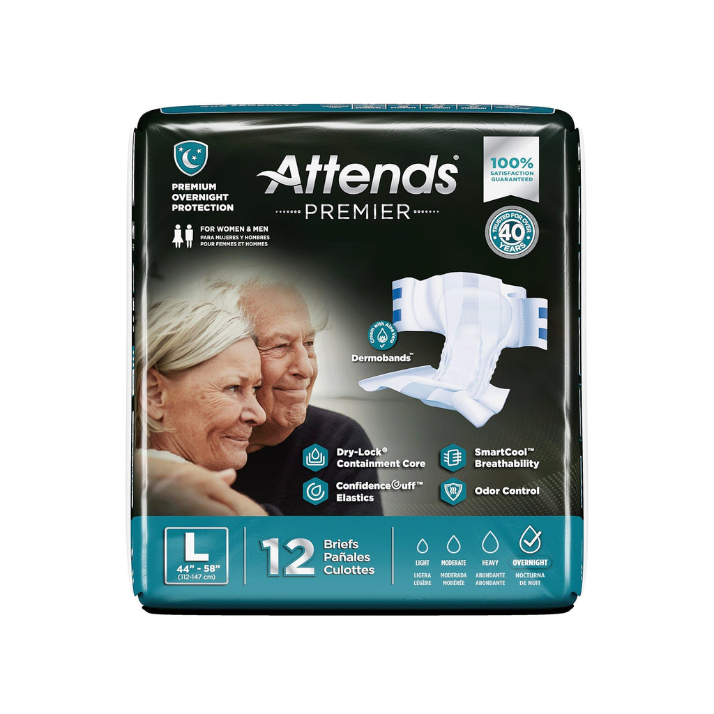 Large Disposable Adult Briefs with Tabs, 12 Ct H662833