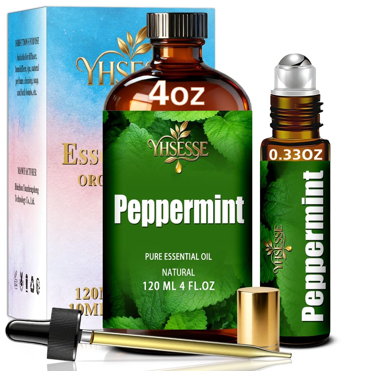 Peppermint and Lavender Essential Oil 4 Fl Oz and 16 Fl Oz U7609