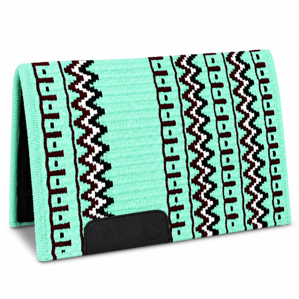 Mint Green Burgundy Tribal Horse Saddle Pad F87443