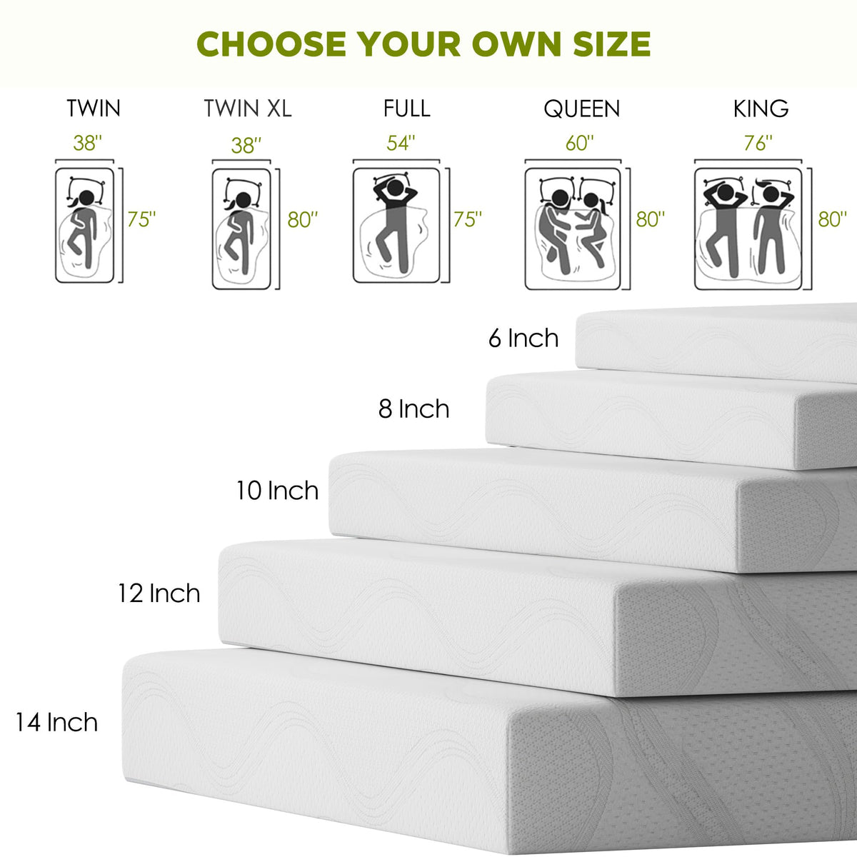 6 Inch Twin Memory Foam Mattress Q333