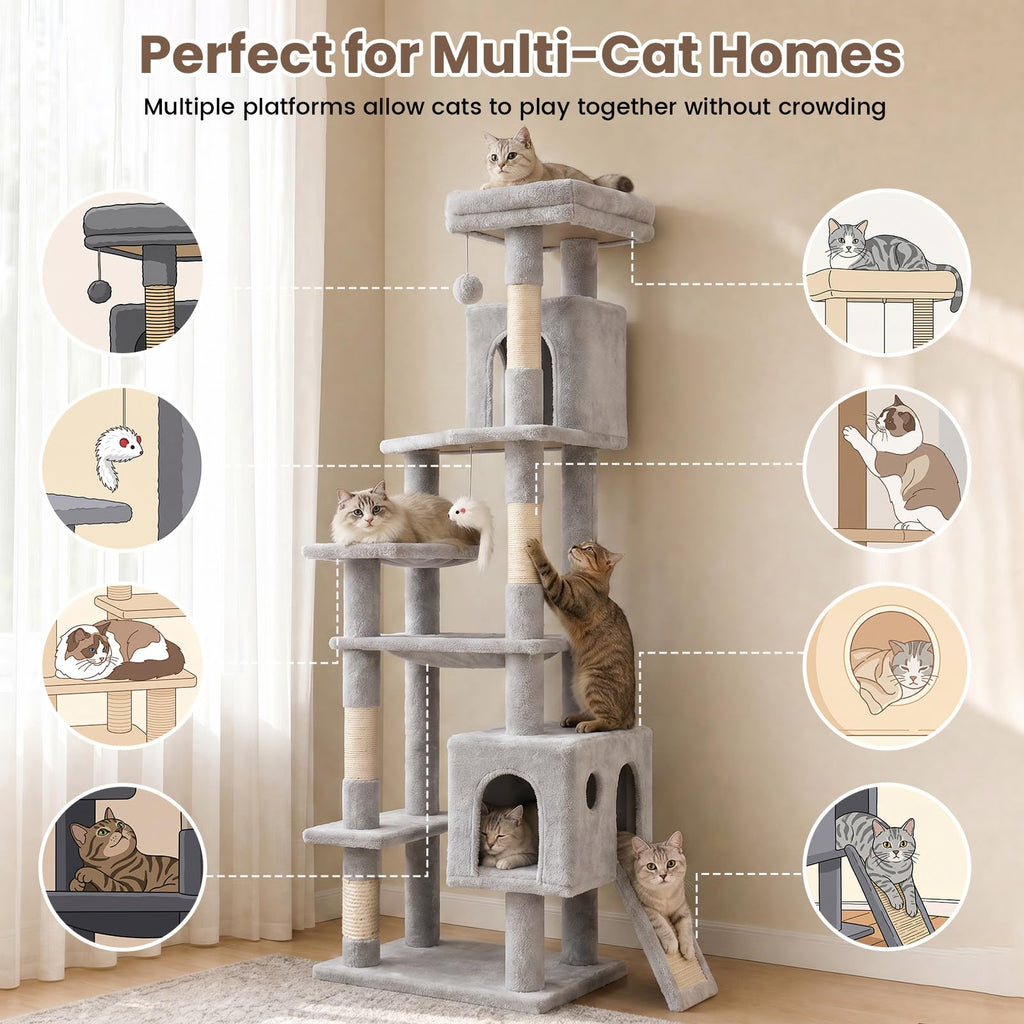 70 Inches Cat Tree with Ladder Z807207