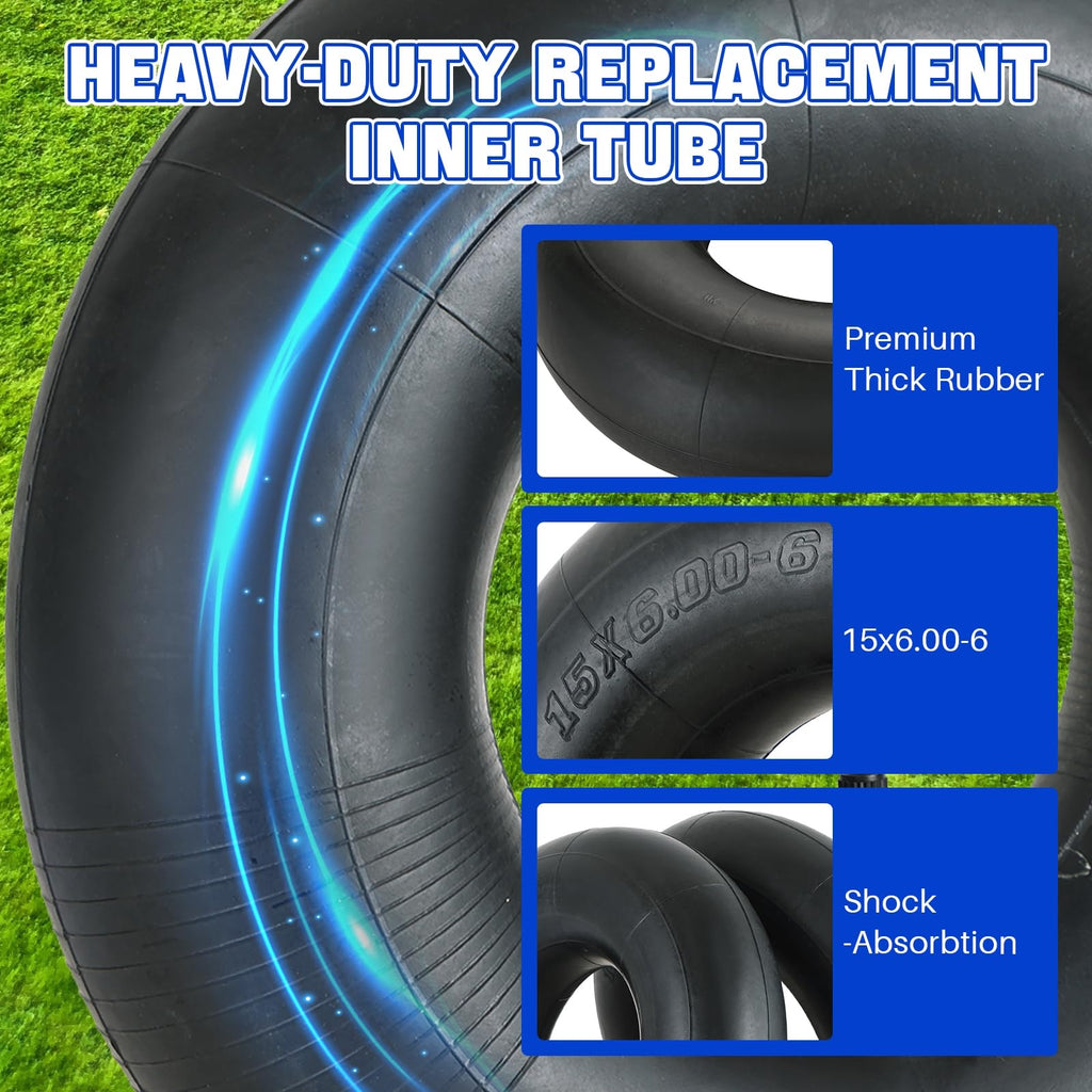 2 Pack 15x6.00-6" Inner Tubes with TR-13 Straight Valve Stem A790094