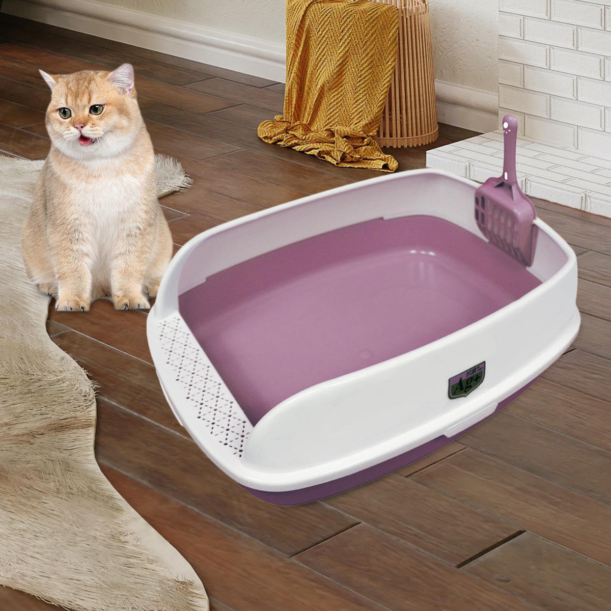 Pink High Sided Cat Litter Box P784