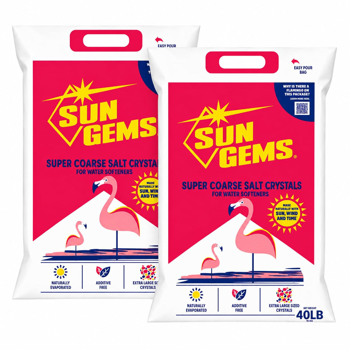 Super Coarse Water Softener Salt Crystals 40 lb 2 Pack N3177