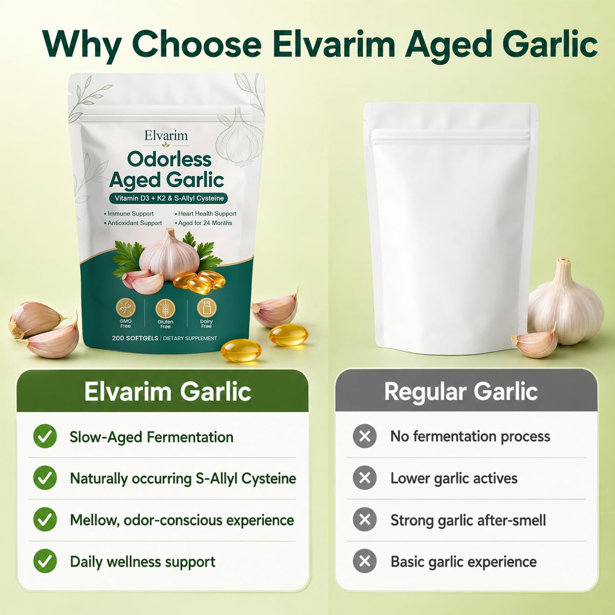 Odorless Garlic Capsules 7500mg 300 Softgels X26513