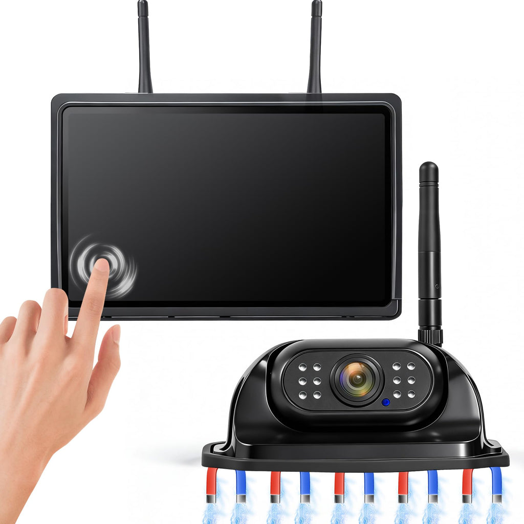 7" Wireless Backup Camera System with DVR Split Screen Monitor Y346