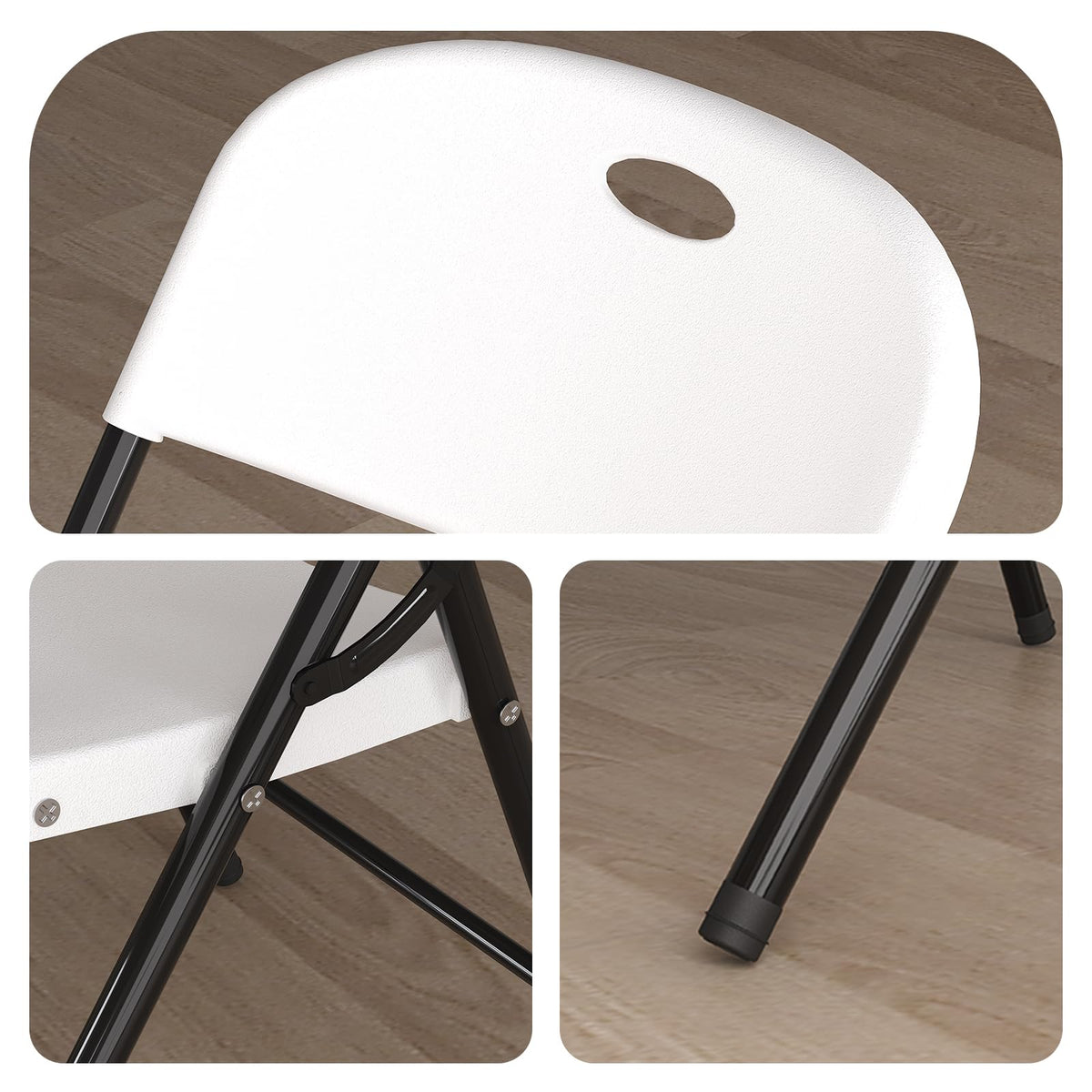 Heavy Duty Plastic Folding Chair with Reinforced Steel Frame Q7424