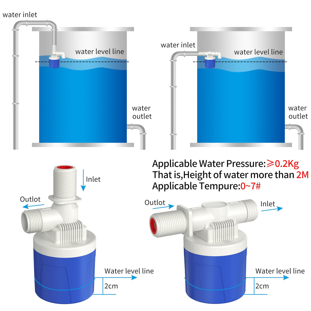 Automatic Water Level Control Valve Inside Type S638