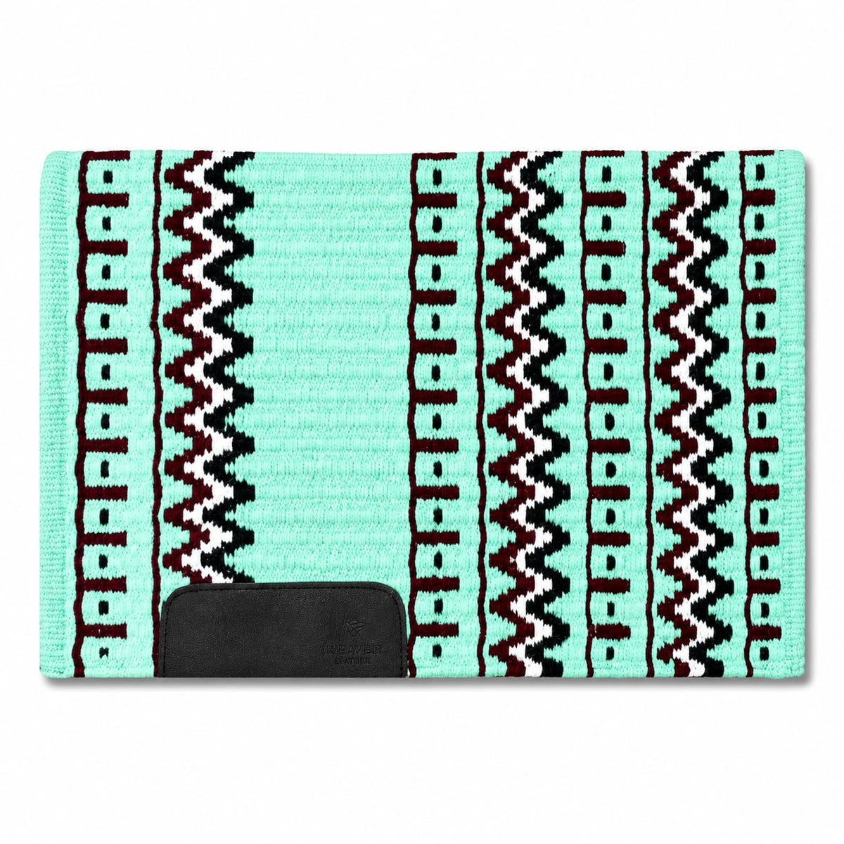 Mint Green Burgundy Tribal Horse Saddle Pad F87443