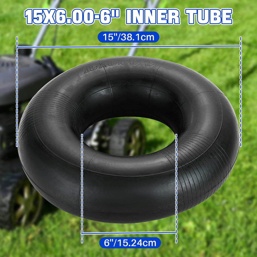 2 Pack 15x6.00-6" Inner Tubes with TR-13 Straight Valve Stem A790094