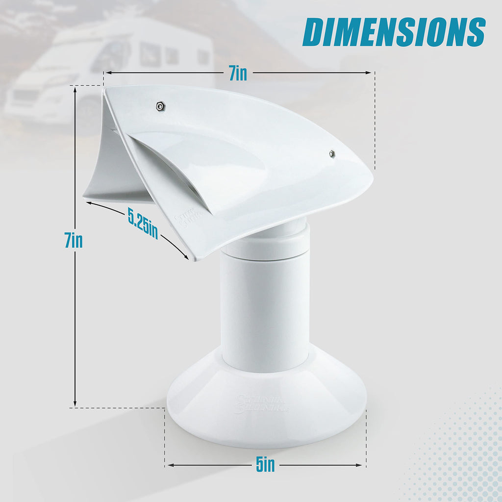 White 1 Pack RV Rotating Sewer Vent H7517