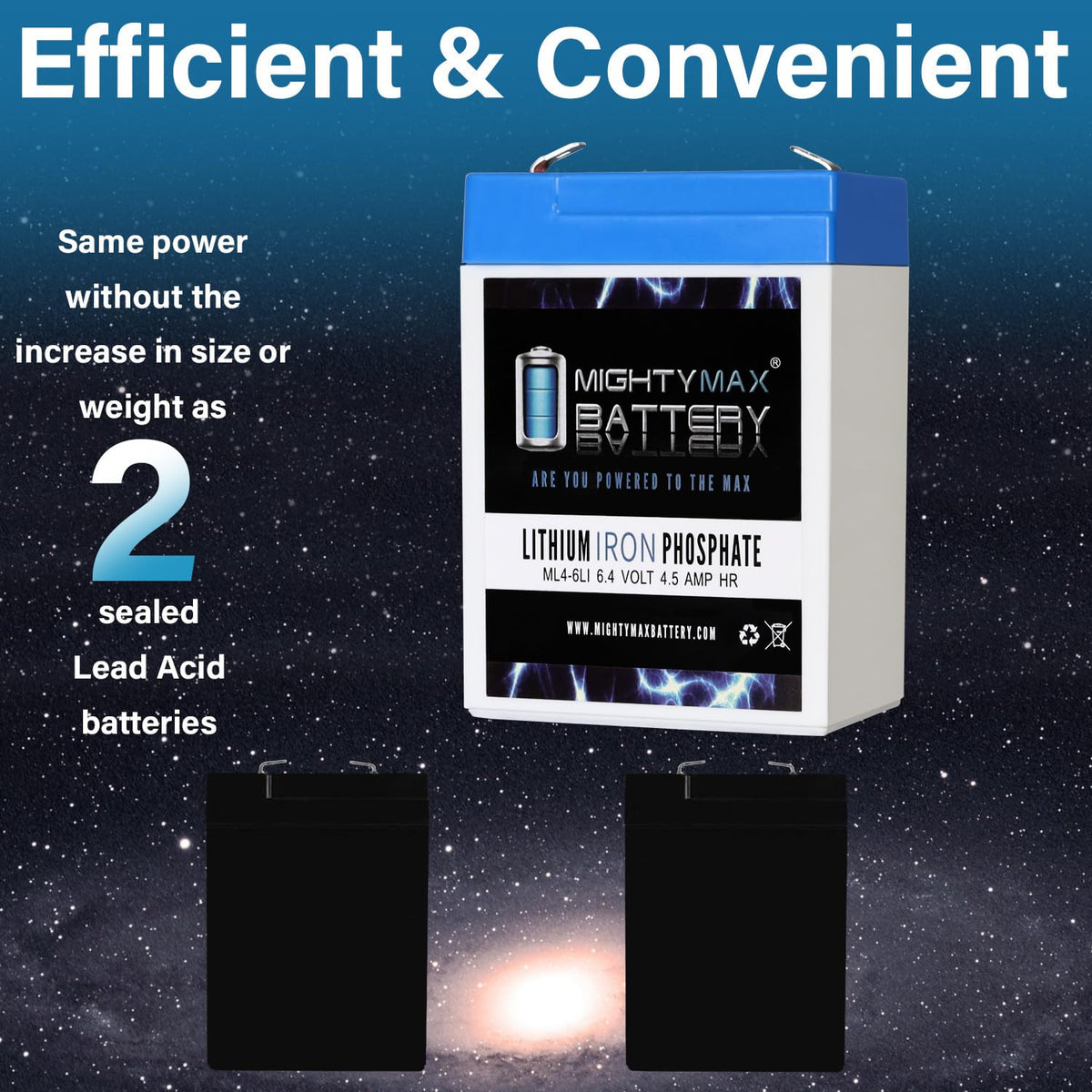 6 Volt 4.5 AH LiFePO4 Rechargeable Battery F5839
