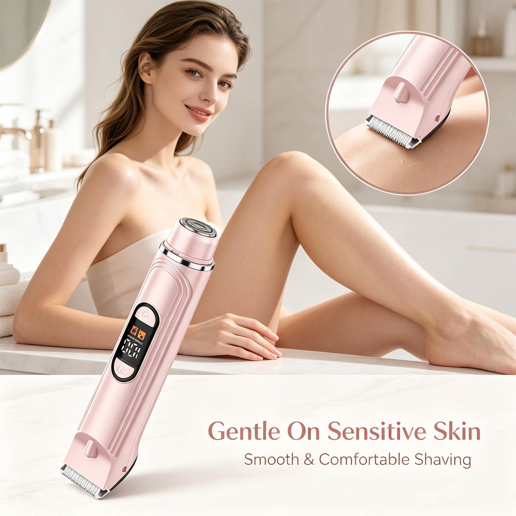 Waterproof Rechargeable Electric Razor with 2 Heads E121507