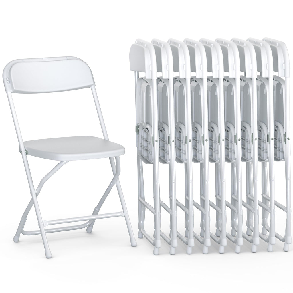 White Foldable Plastic Chair 9 Pack J30827