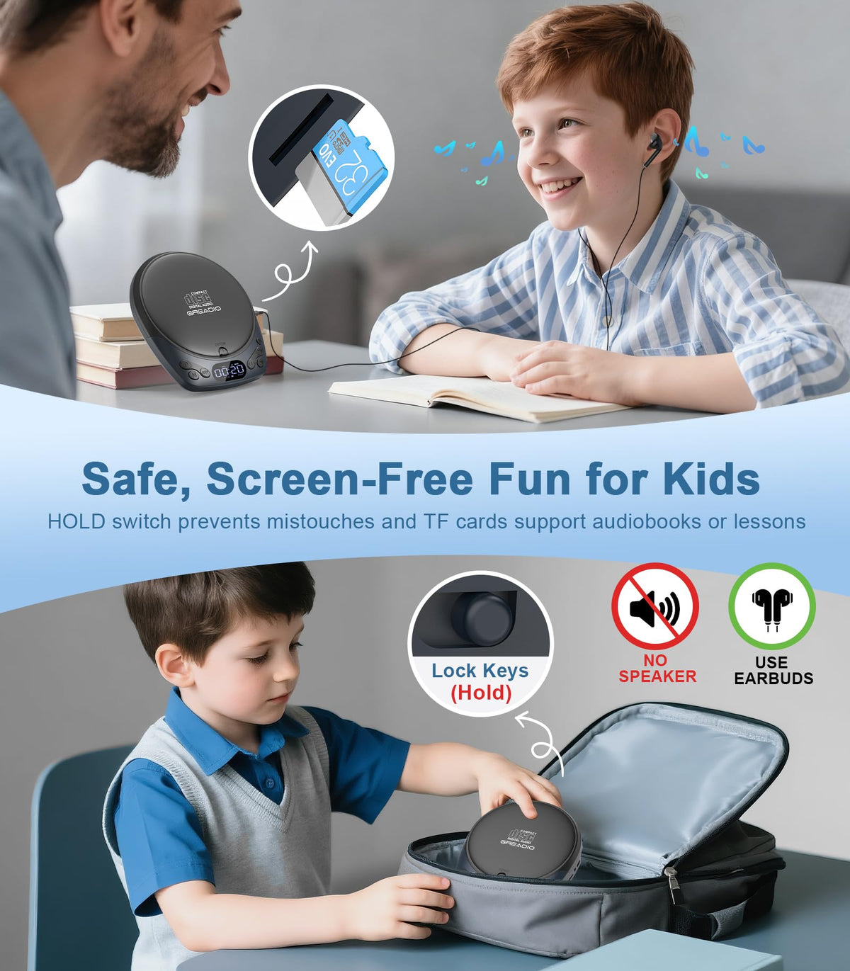 Portable CD Player with Headphones M960