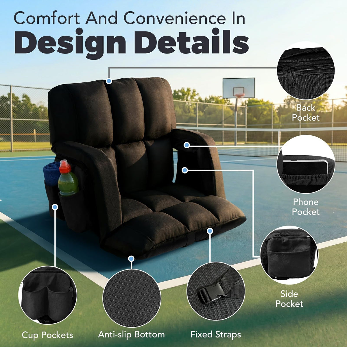 4.7" Padded Bleacher Seats with Back Support P828